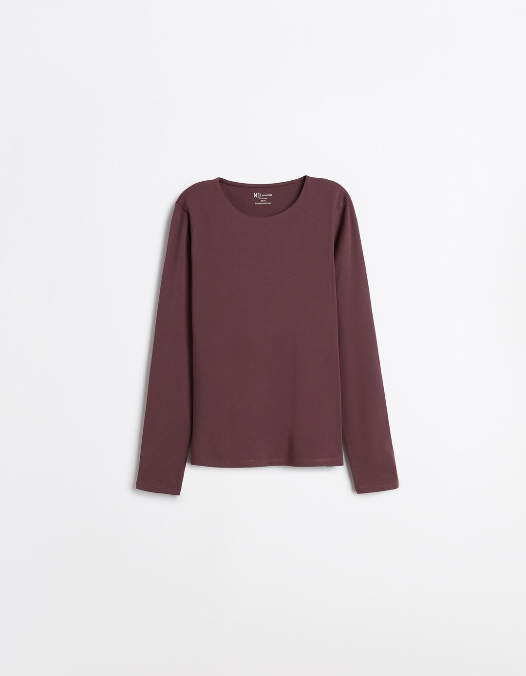 Camisola De Manga Comprida, Mulher, Vermelho Escuro