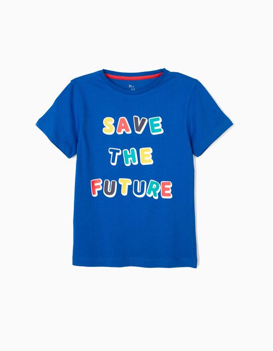 T-shirt para Menino 'Save The Future', Azul