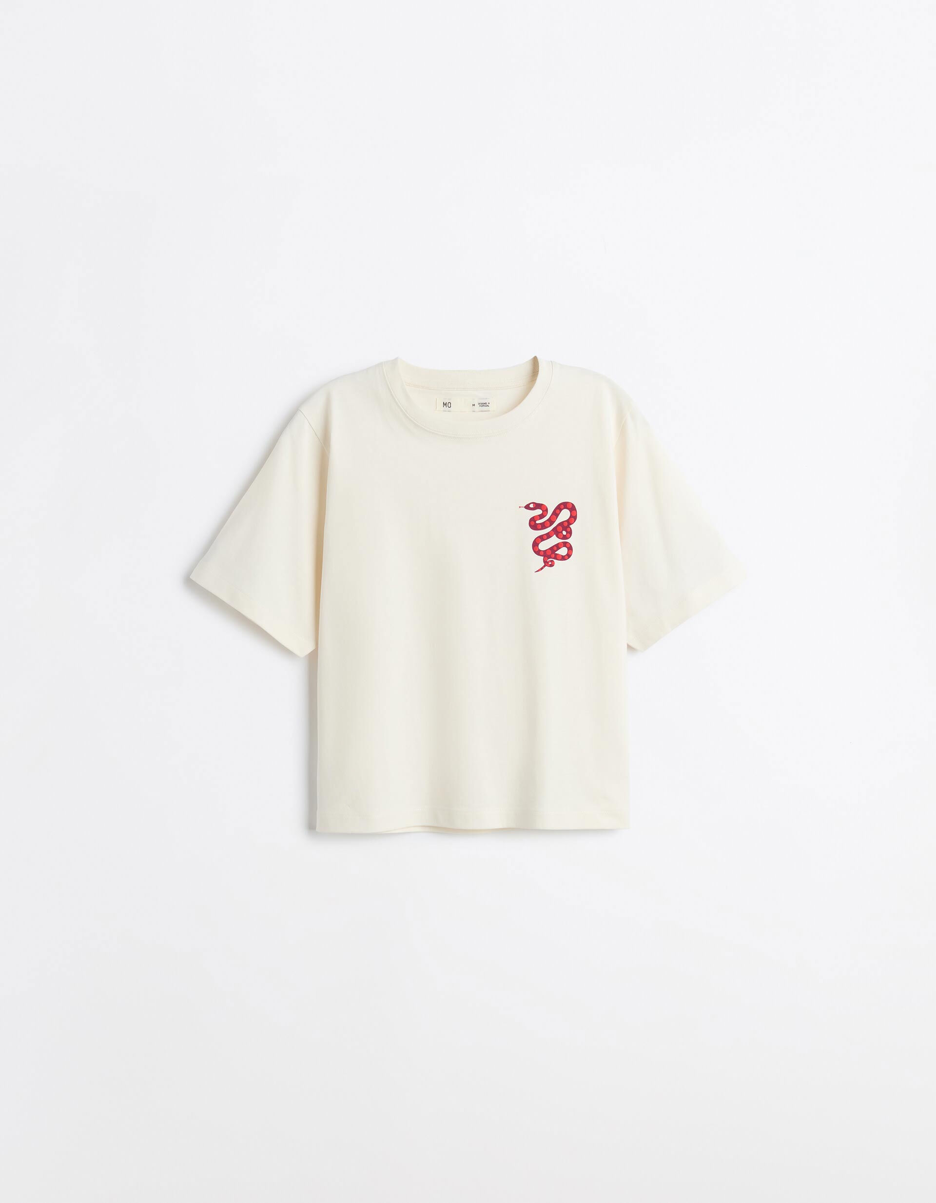 Comprar Online T-shirt Estampada, Mulher, Bege Claro