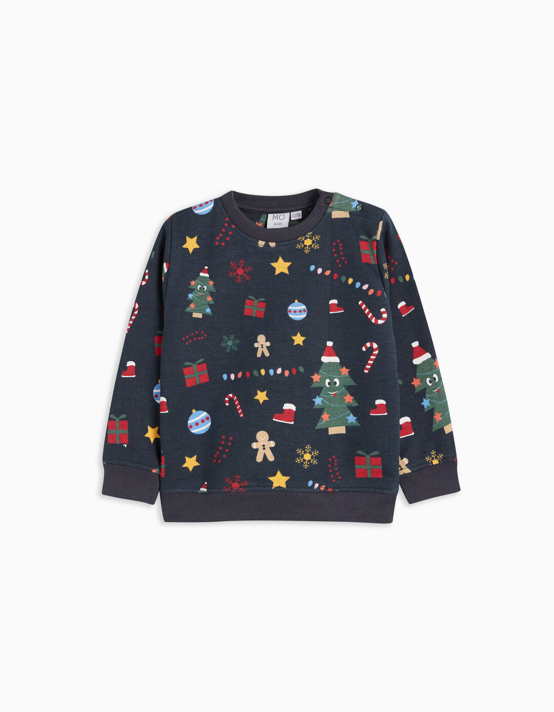 'Christmas' Fleece Sweatshirt, Baby Boy, Dark Blue
