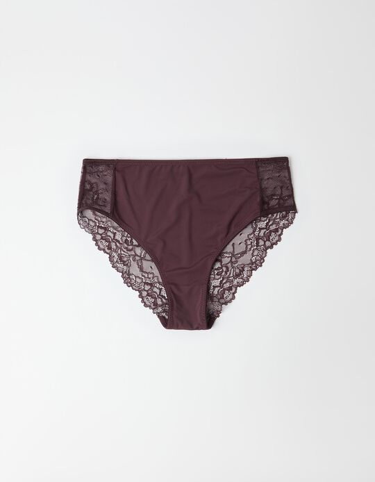 Comprar Online Cuecas Brief com Renda, Mulher, Vermelho Escuro