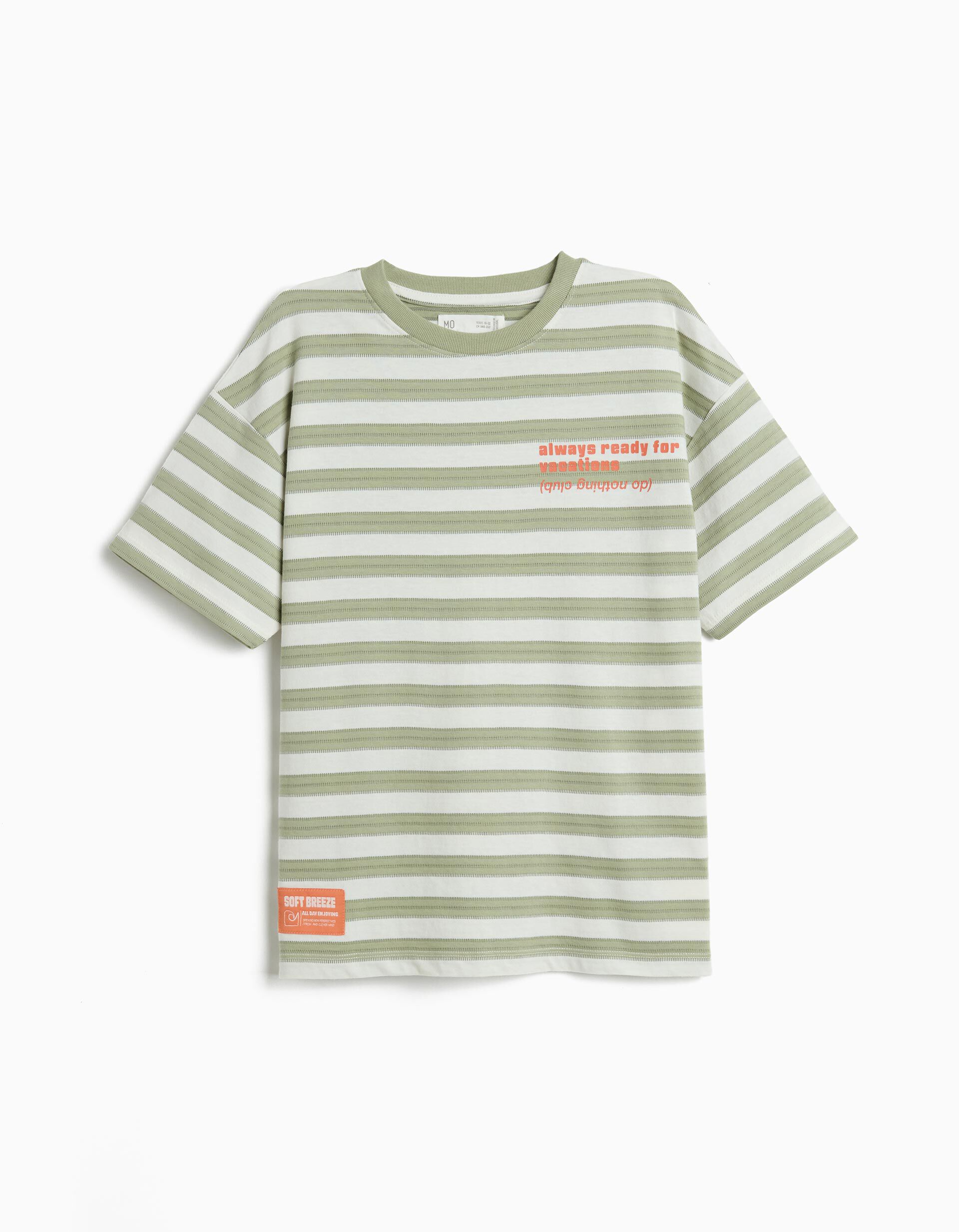 Comprar Online T-shirt &agrave;s Riscas, Menino, Verde Escuro