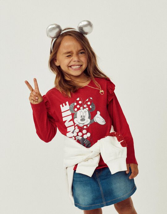 Long Sleeve T-Shirt for Girls 'Minnie', Red