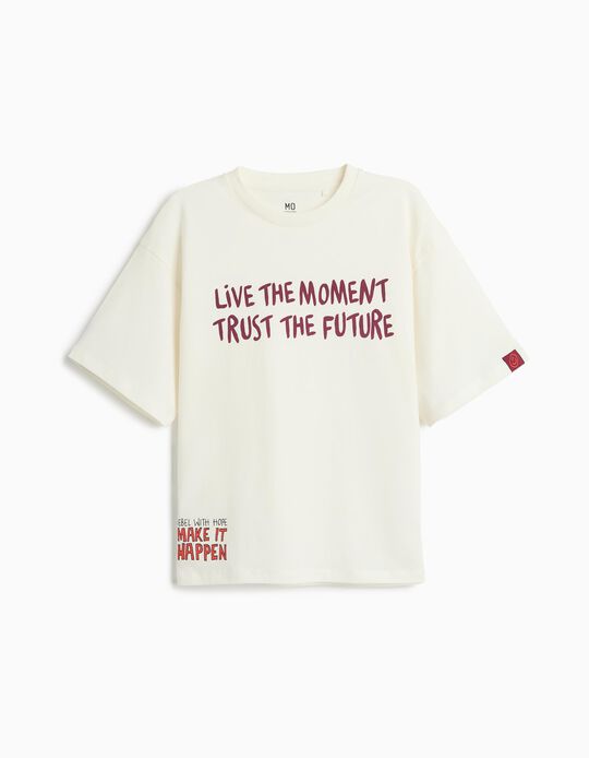 Comprar Online T-shirt Estampada 'Loose Fit', Menino, Branco