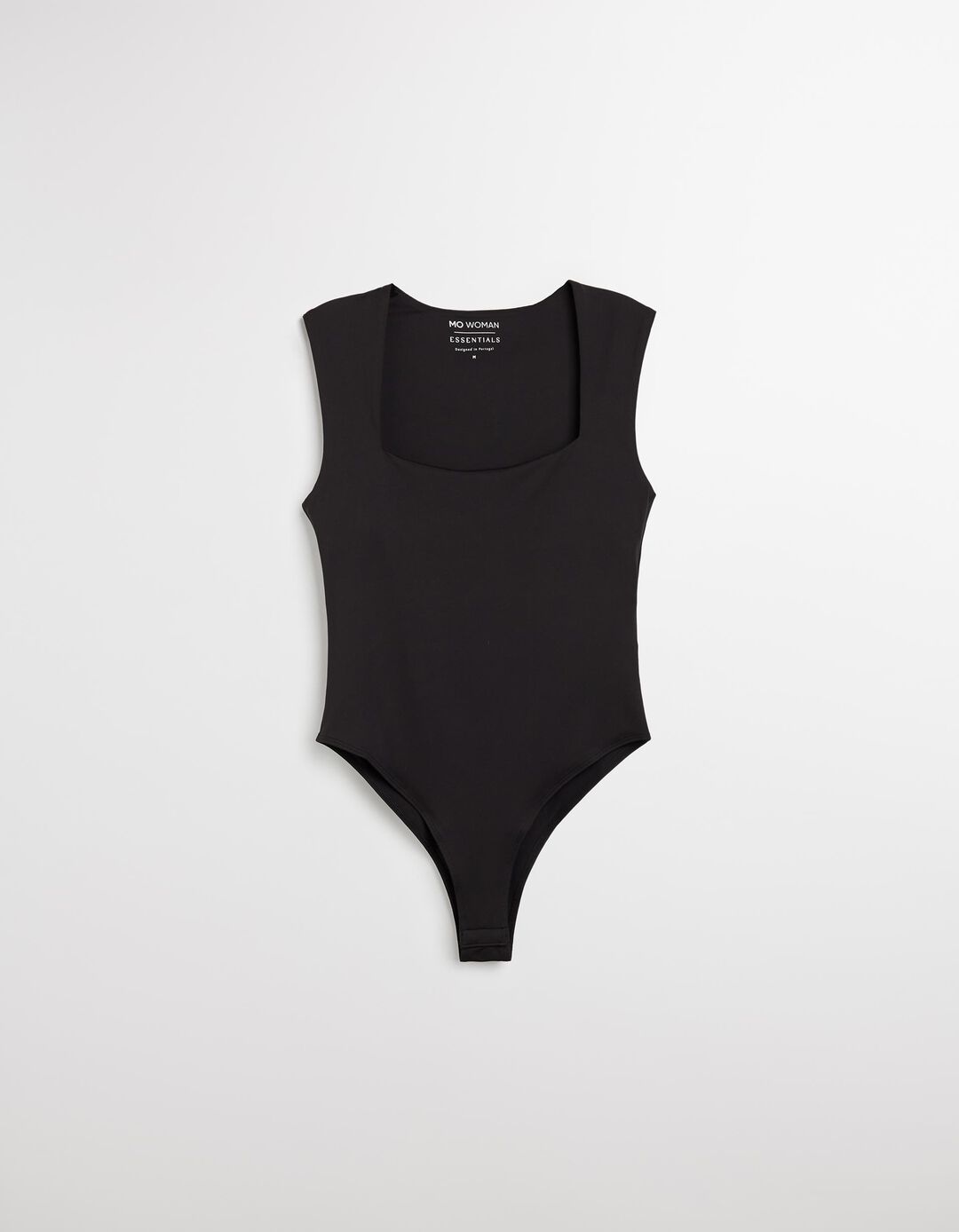 Body com Decote Quadrado, Mulher, Preto 