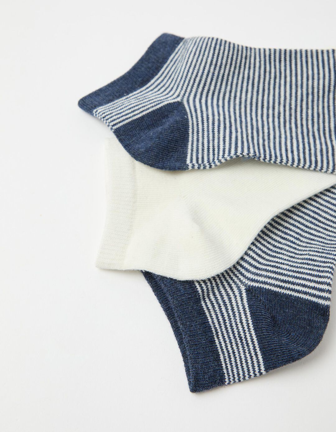 Pack 3 Pares de Meias Tornozelo, Homem, Azul Escuro