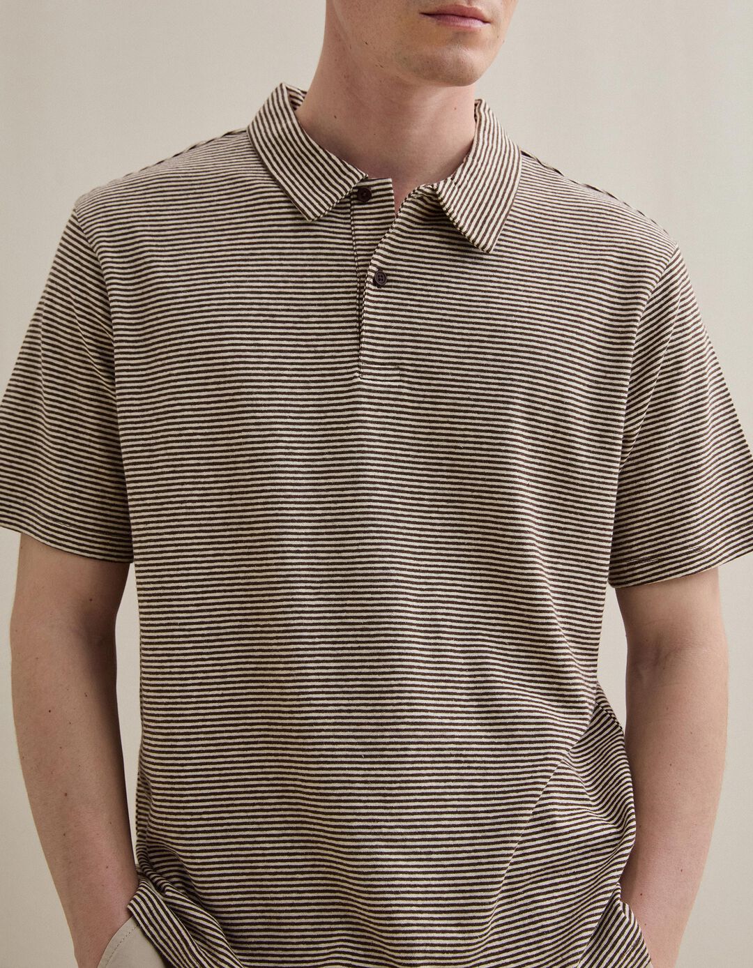 Polo Jersey, Homem, Castanho Escuro