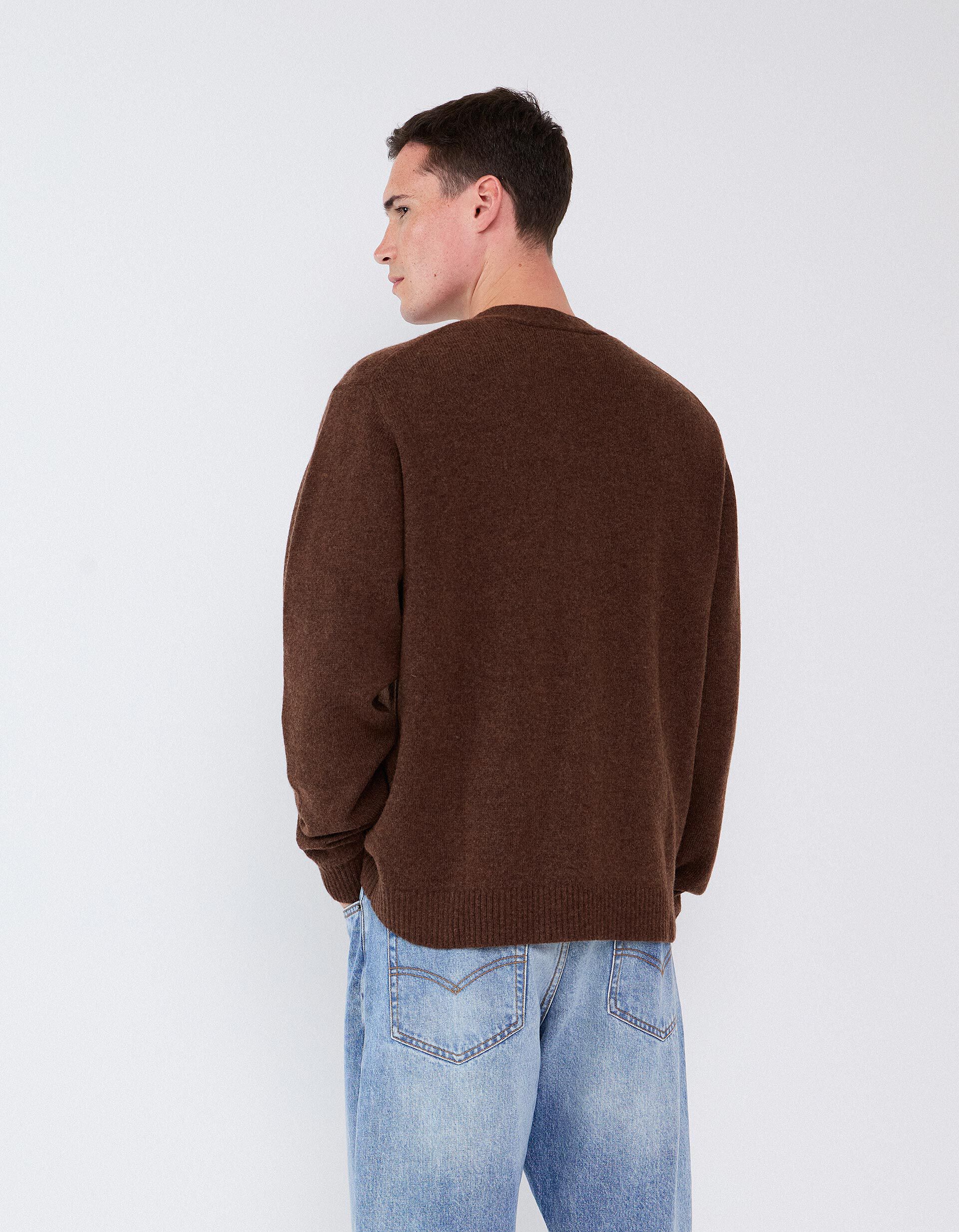 Comprar Online Casaco Tricotado Com Mistura De L&atilde;, Homem, Castanho Escuro