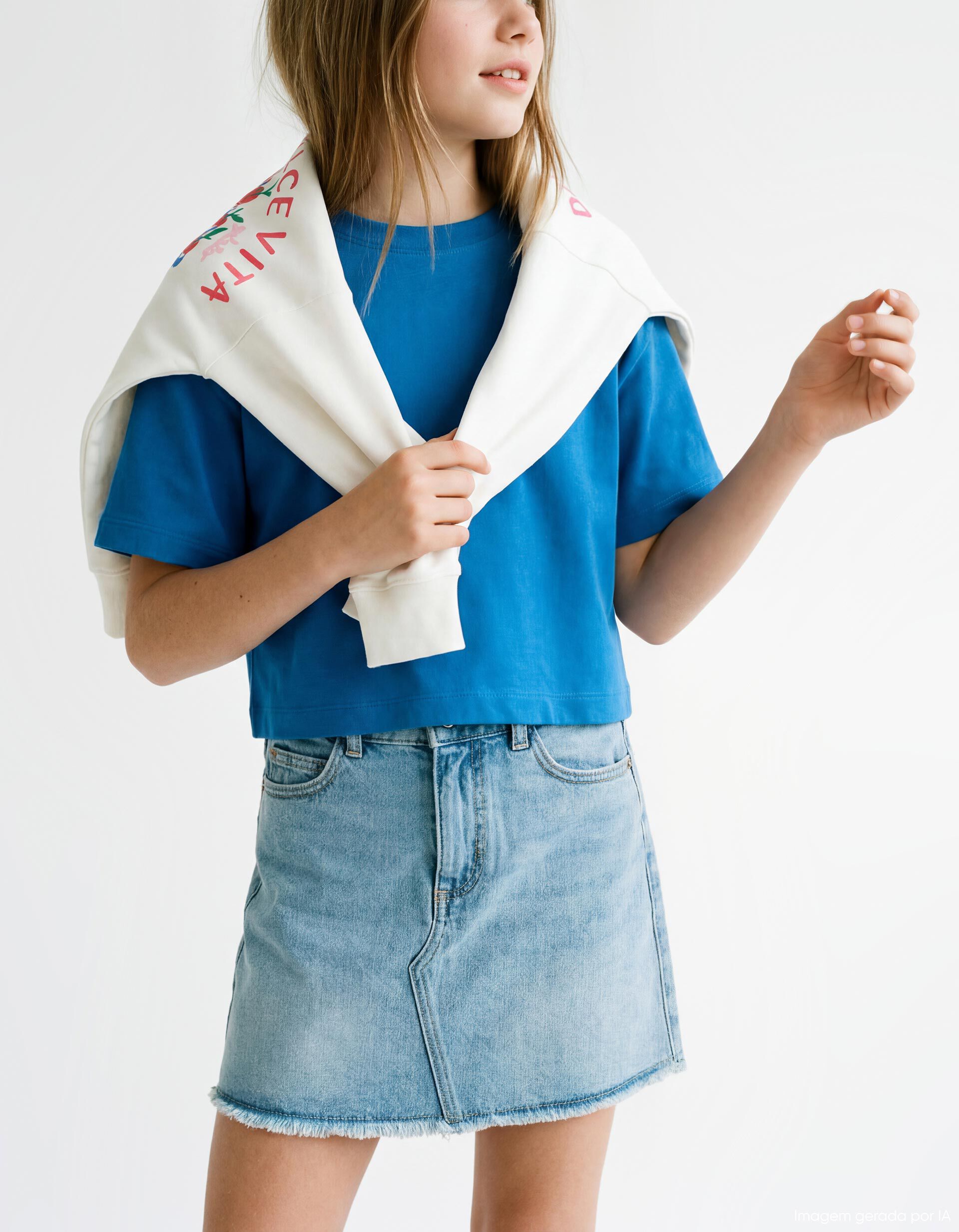 Comprar Online Saia de Ganga, Menina, Azul Claro