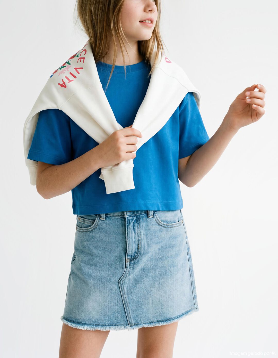 Saia de Ganga, Menina, Azul Claro