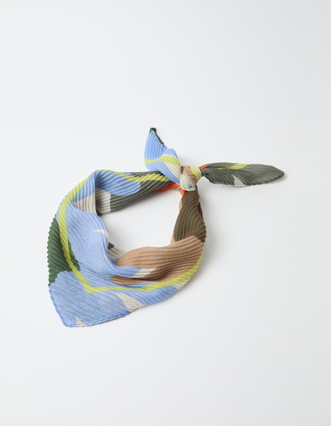 Len&ccedil;o Plissado Estampado Floral, Mulher, Verde