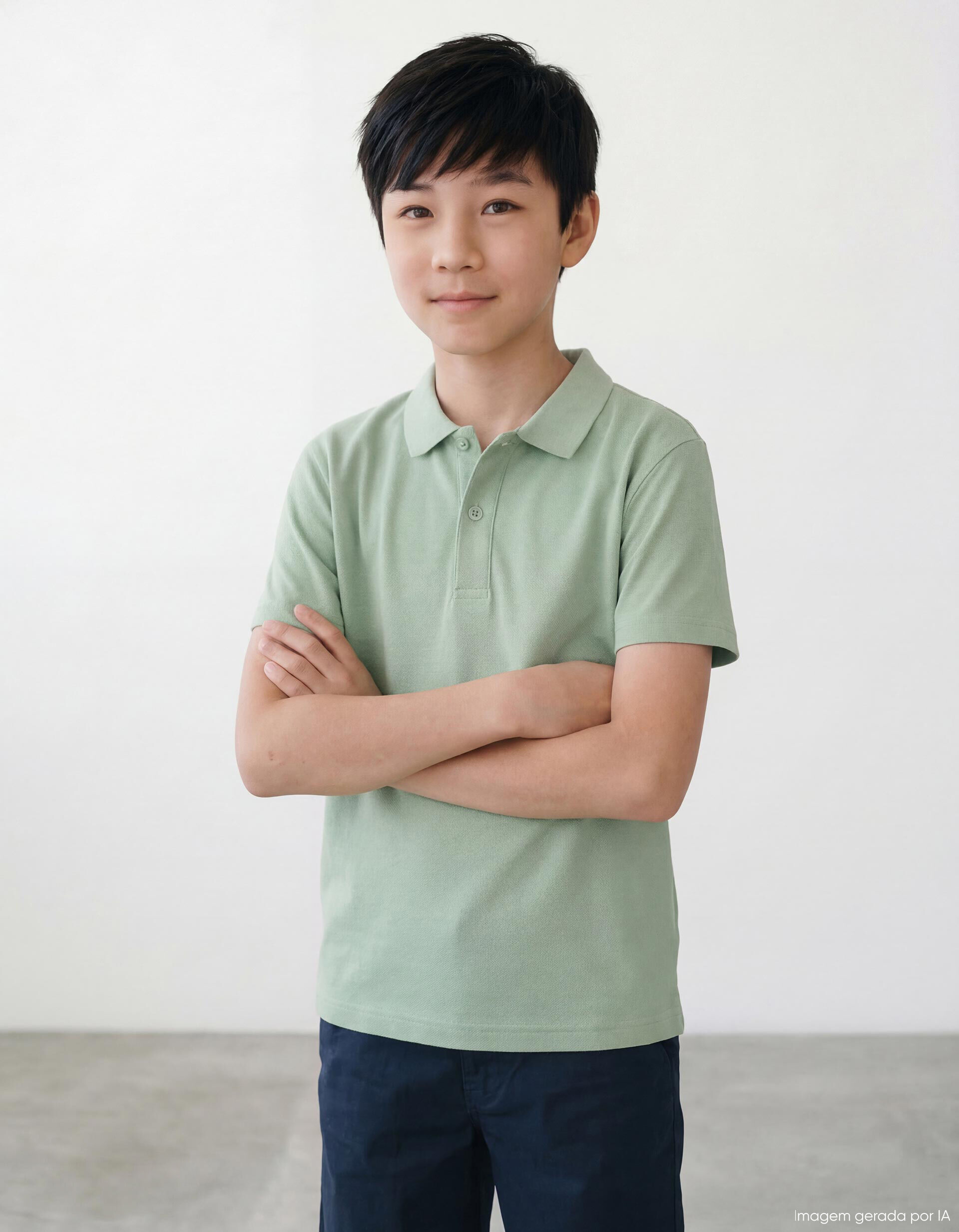 Polo Piquet, Menino, Verde Claro