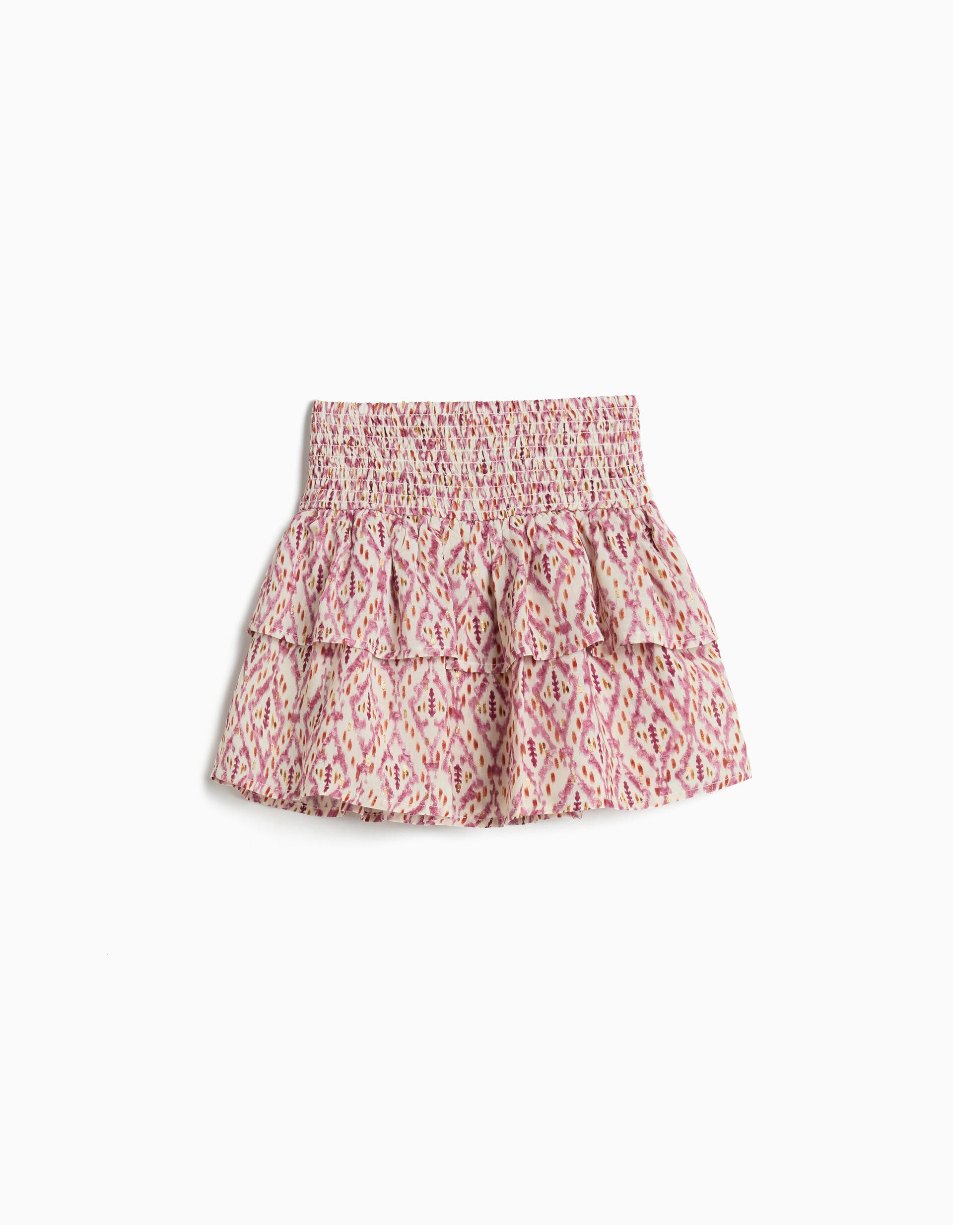 Comprar Online Saia com Folhos, Menina, Rosa Escuro