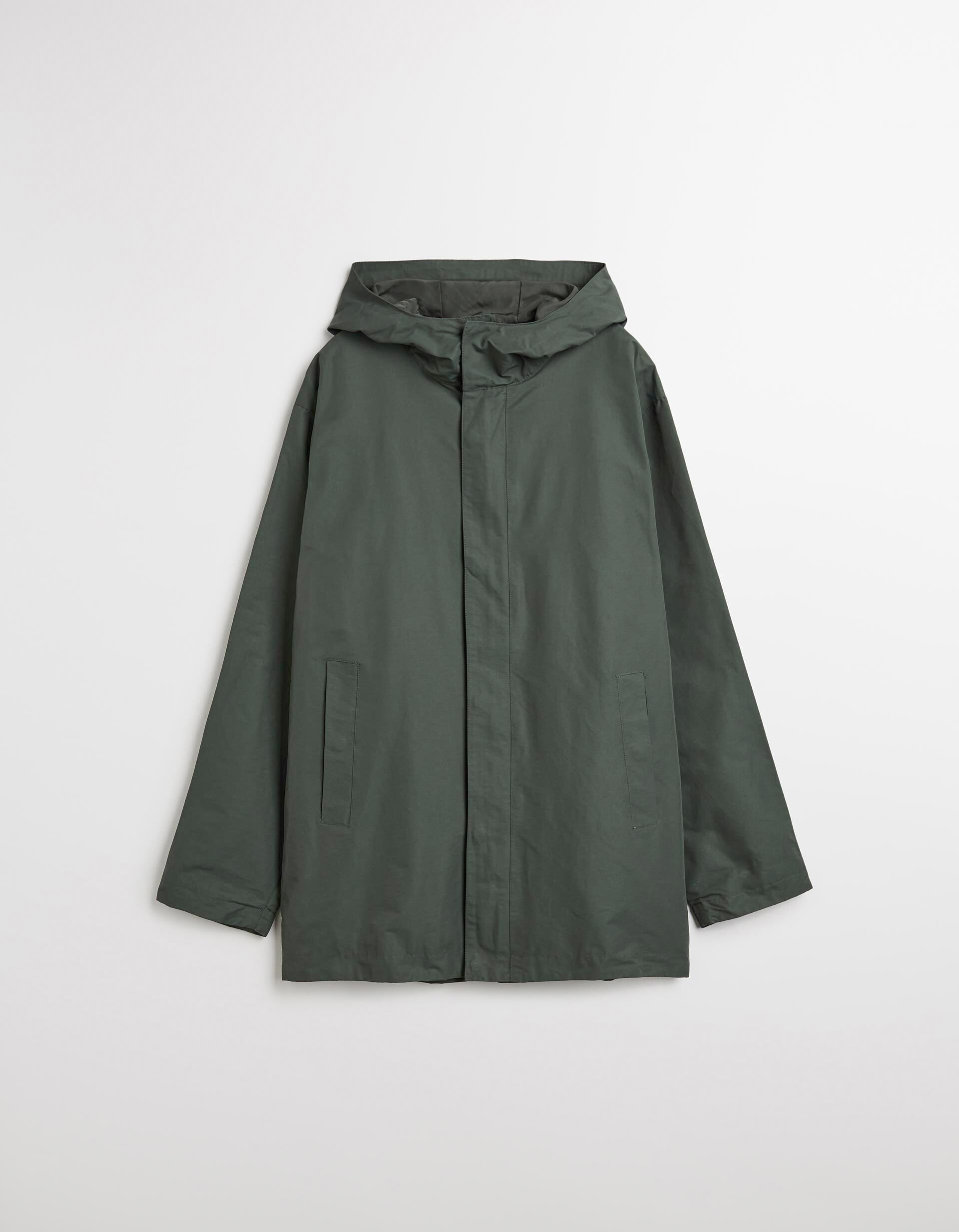 Comprar Online Parka Comprida com Capuz, Homem, Verde Escuro