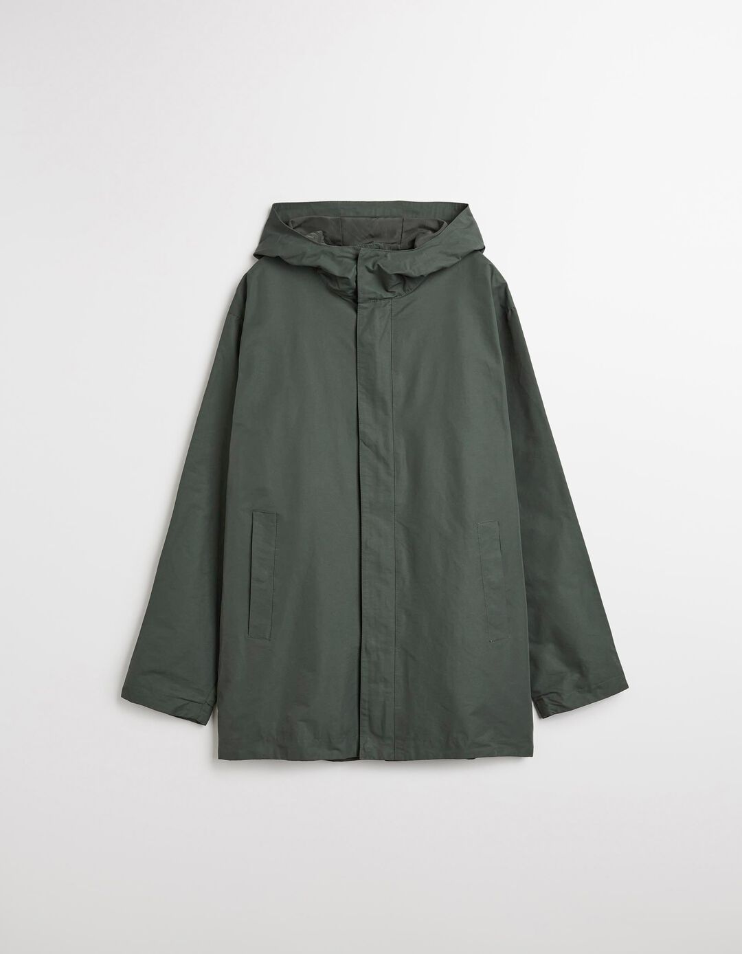 Parka Comprida com Capuz, Homem, Verde Escuro