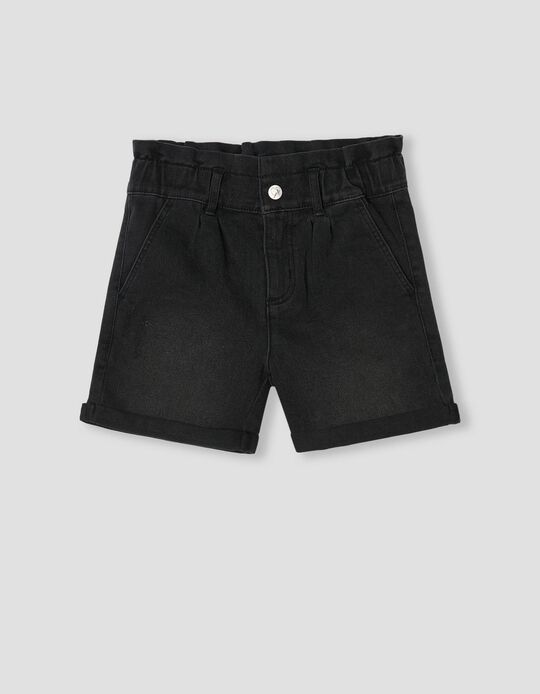 Denim Shorts, Girls, Black