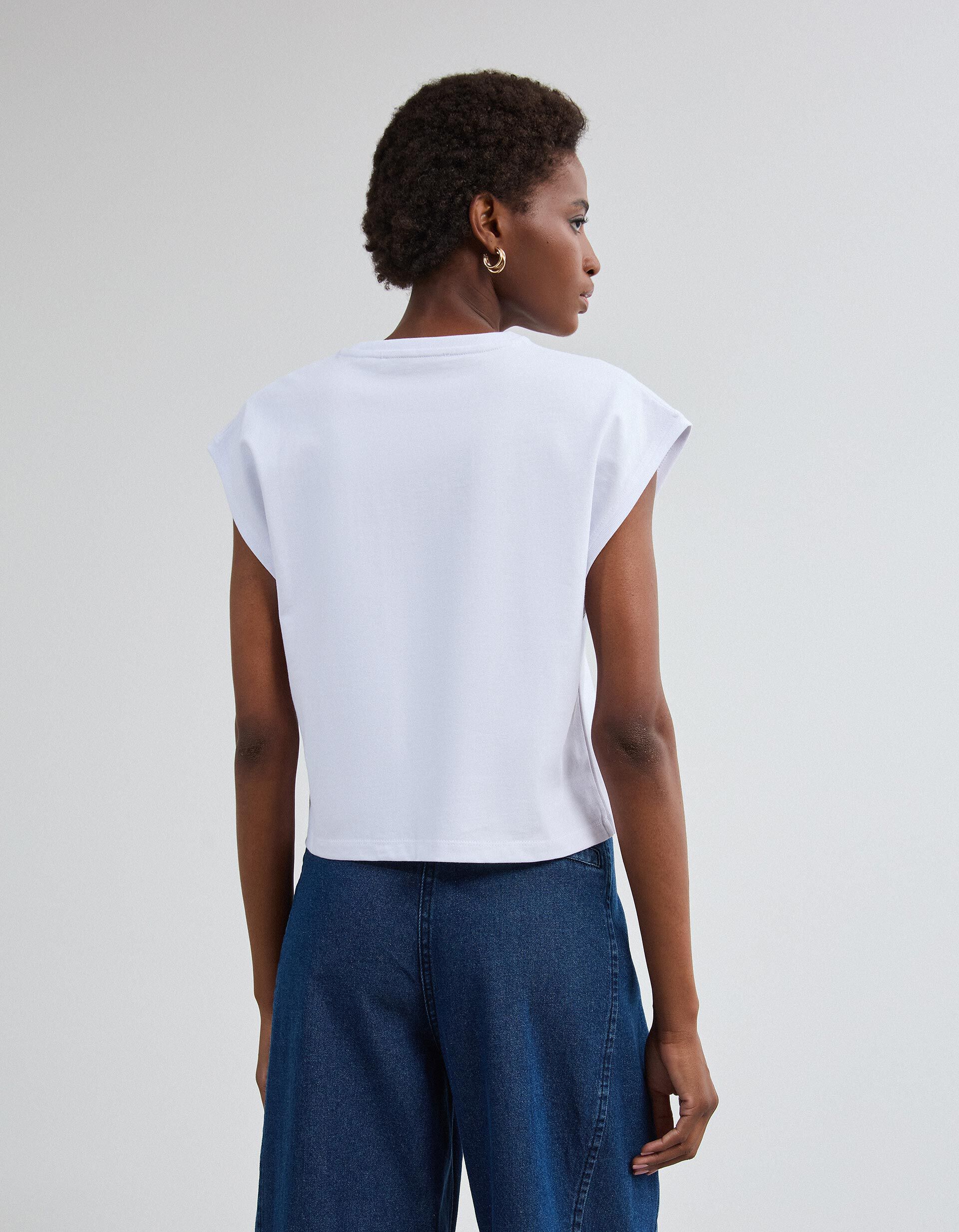 Comprar Online T-shirt Cropped, Mulher, Branco