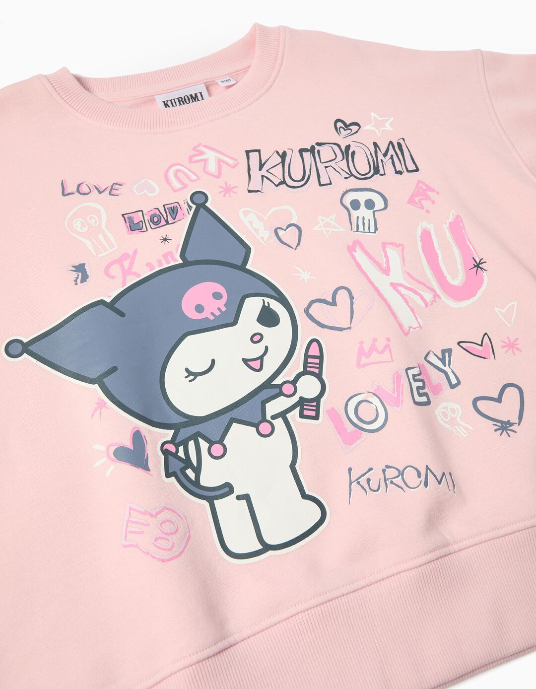 Sweatshirt 'Kuromi', Menina, Rosa Claro