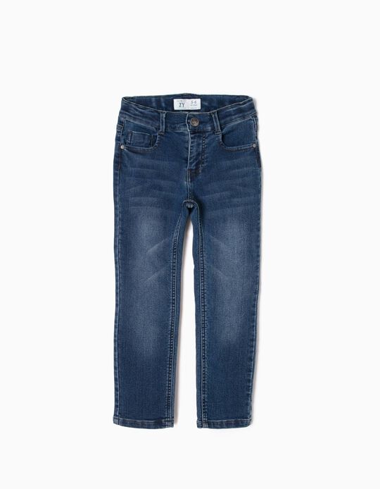 Cal&ccedil;as de Ganga Slim Fit para Menino, Azul Escuro