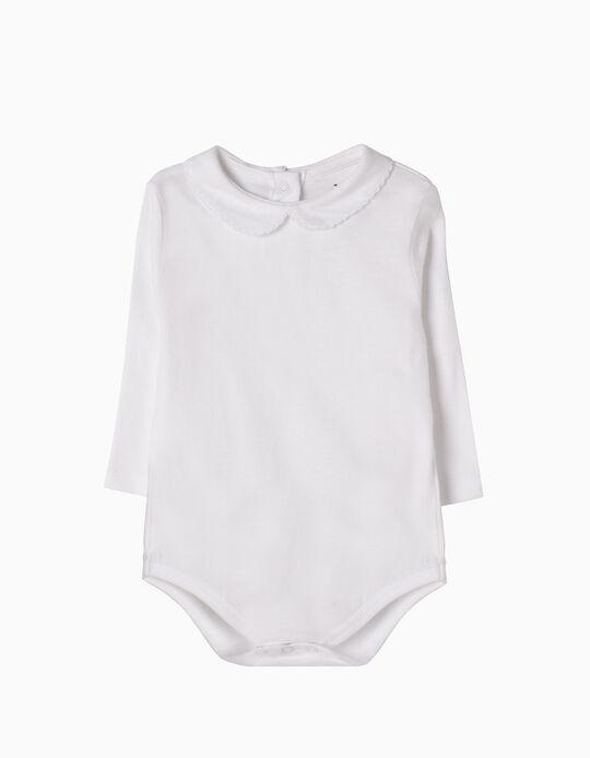 Long-Sleeved Bodysuit, White
