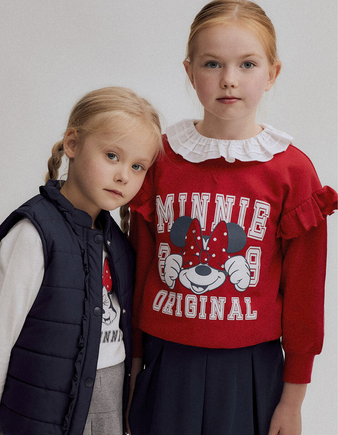 Cotton Sweatshirt with Ruffles for Girls 'Minnie', Red