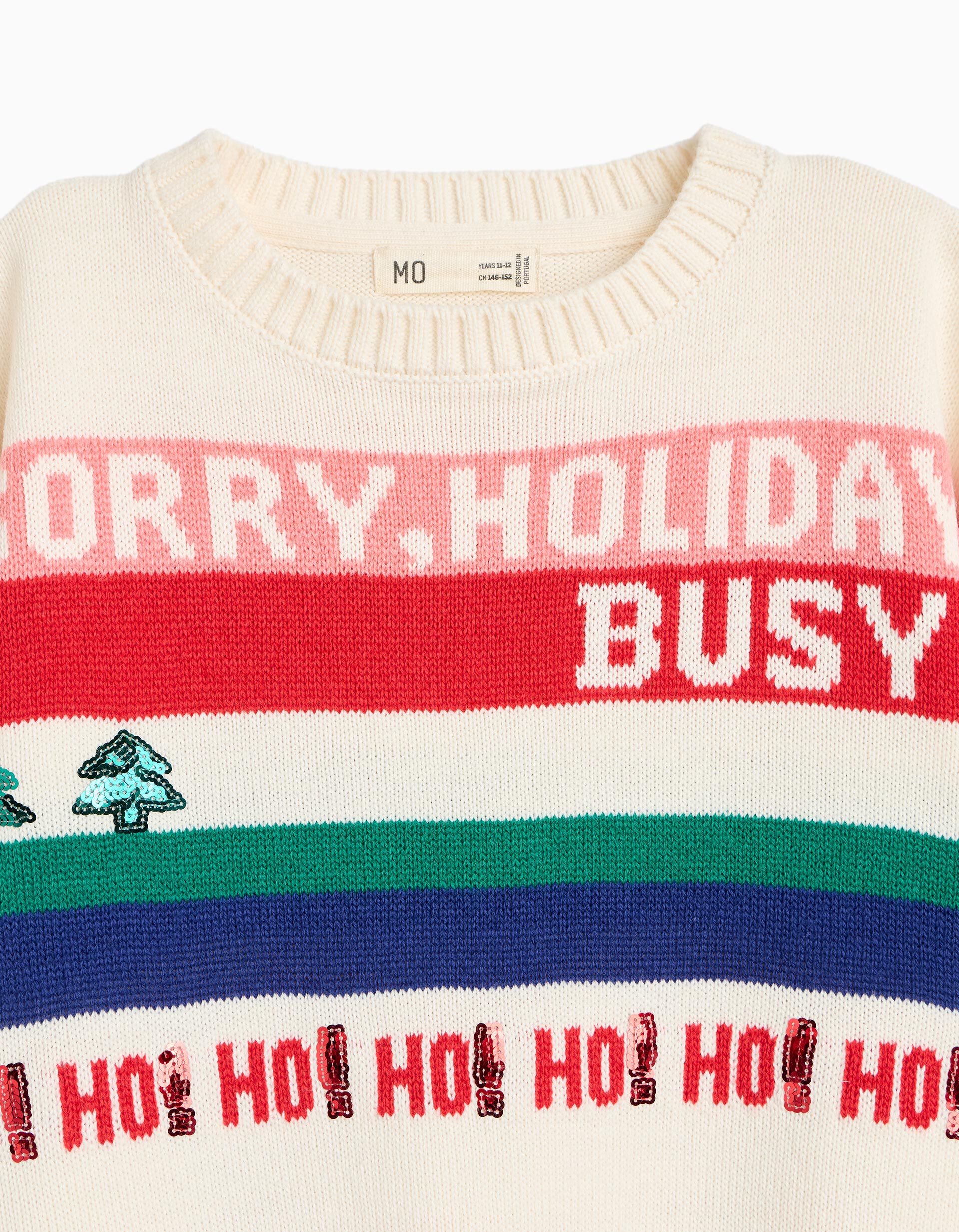 Comprar Online Camisola De Malha De Natal, Menina, Cru