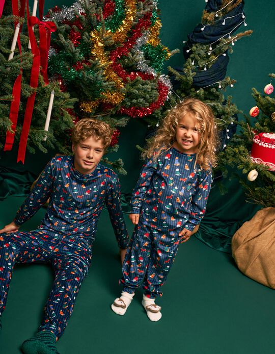 Comprar Online Pijama Aveludado, Crian&ccedil;a, Azul Escuro