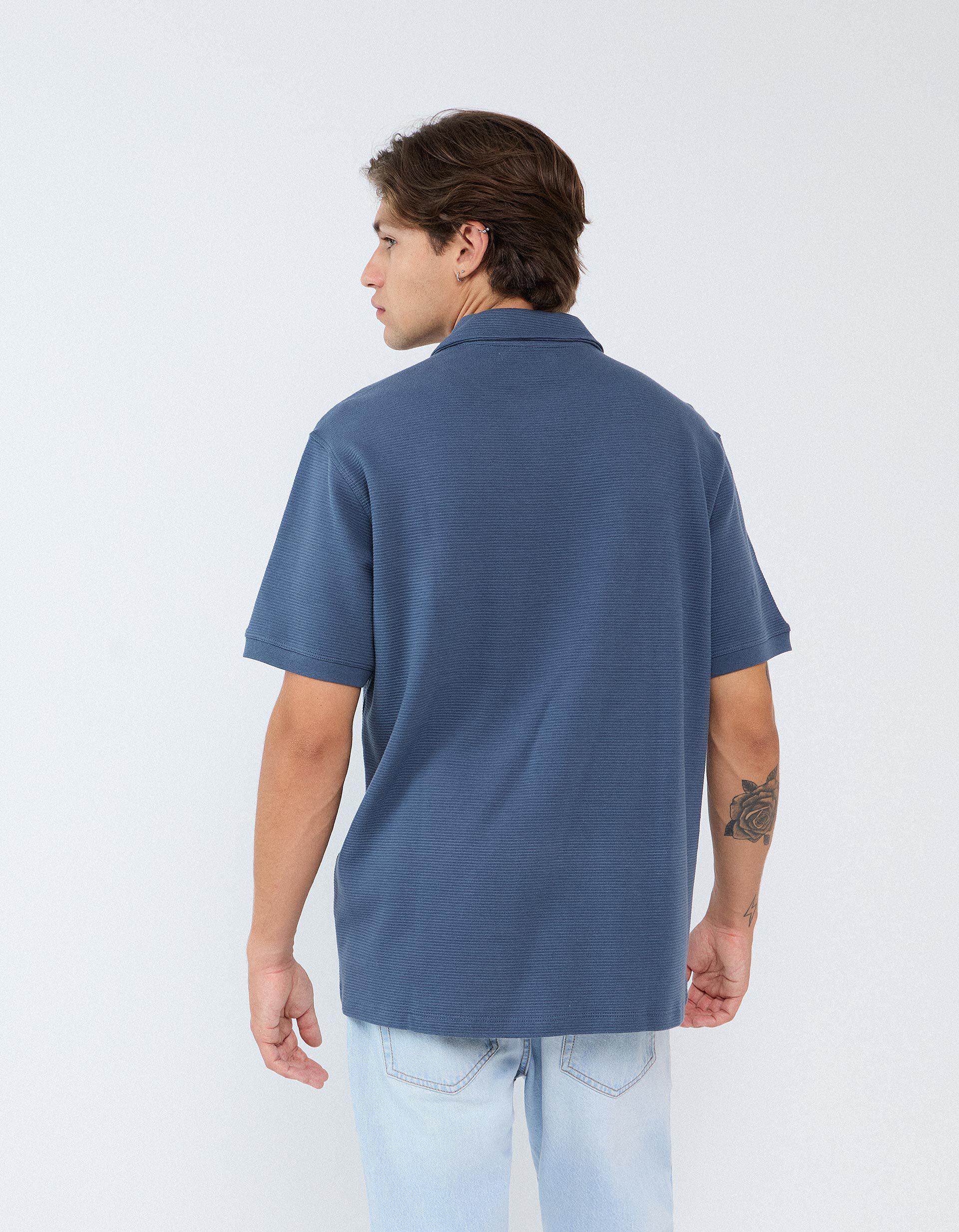 Comprar Online Polo De Malha Texturada, Homem, Azul Escuro