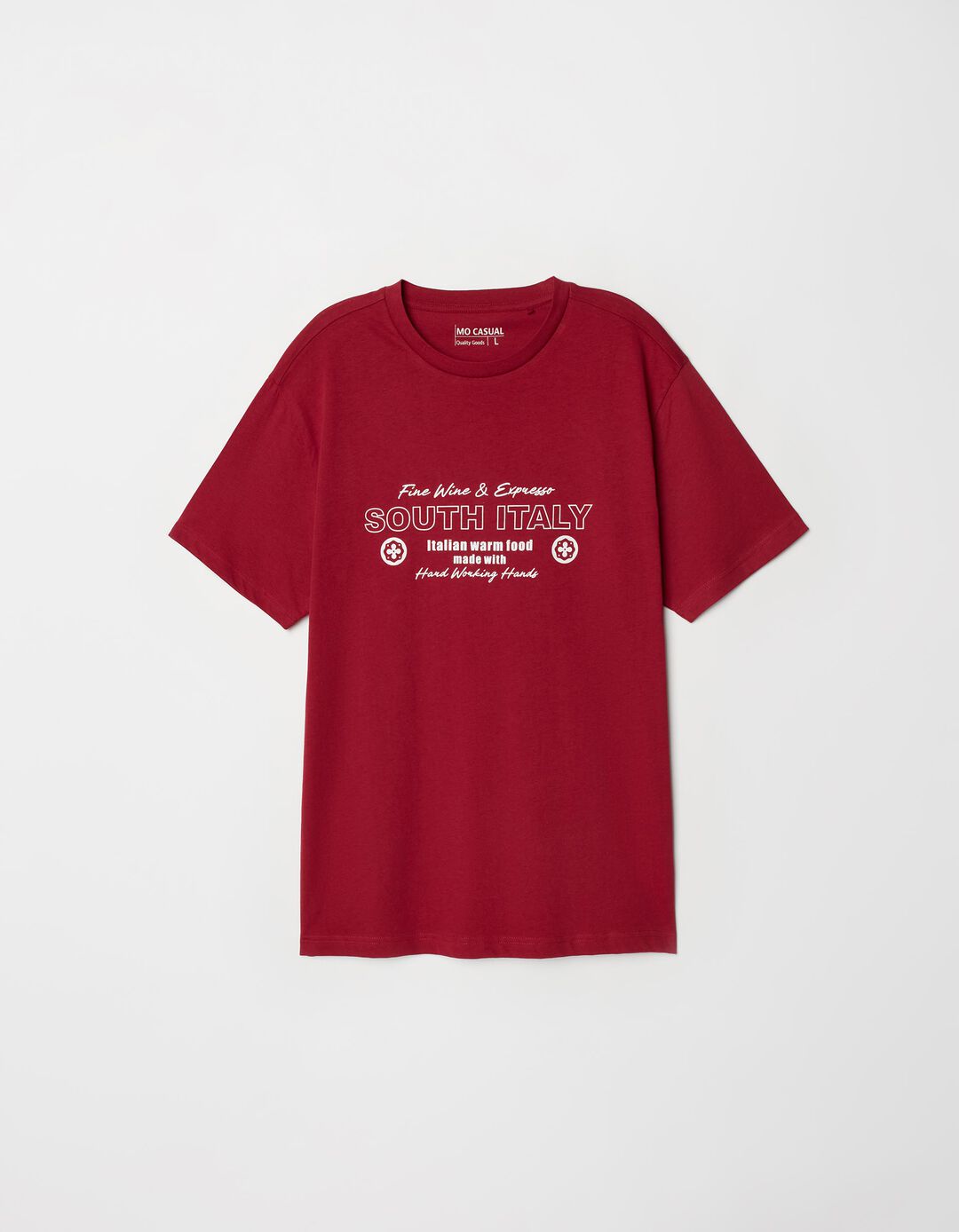 T-shirt Estampado, Homem, Vermelho Escuro