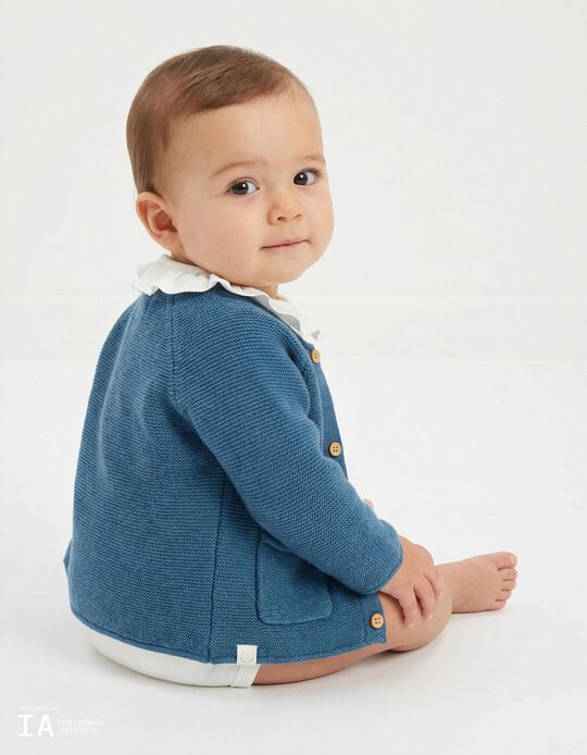 Comprar Online Casaco de Malha, Rec&eacute;m-Nascido, Azul Escuro