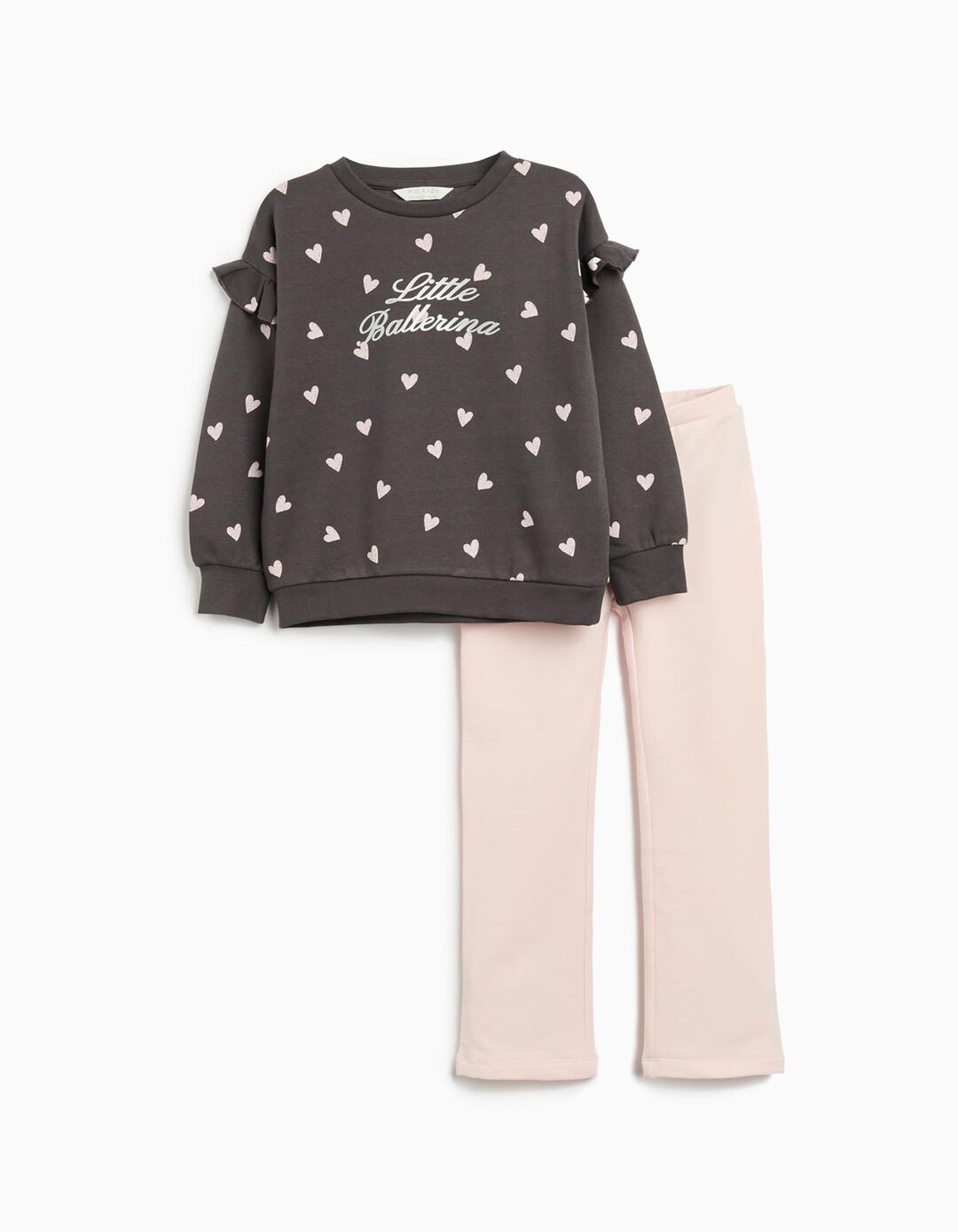 Conjunto Sweatshirt e Leggings, Menina, Cinzento Escuro