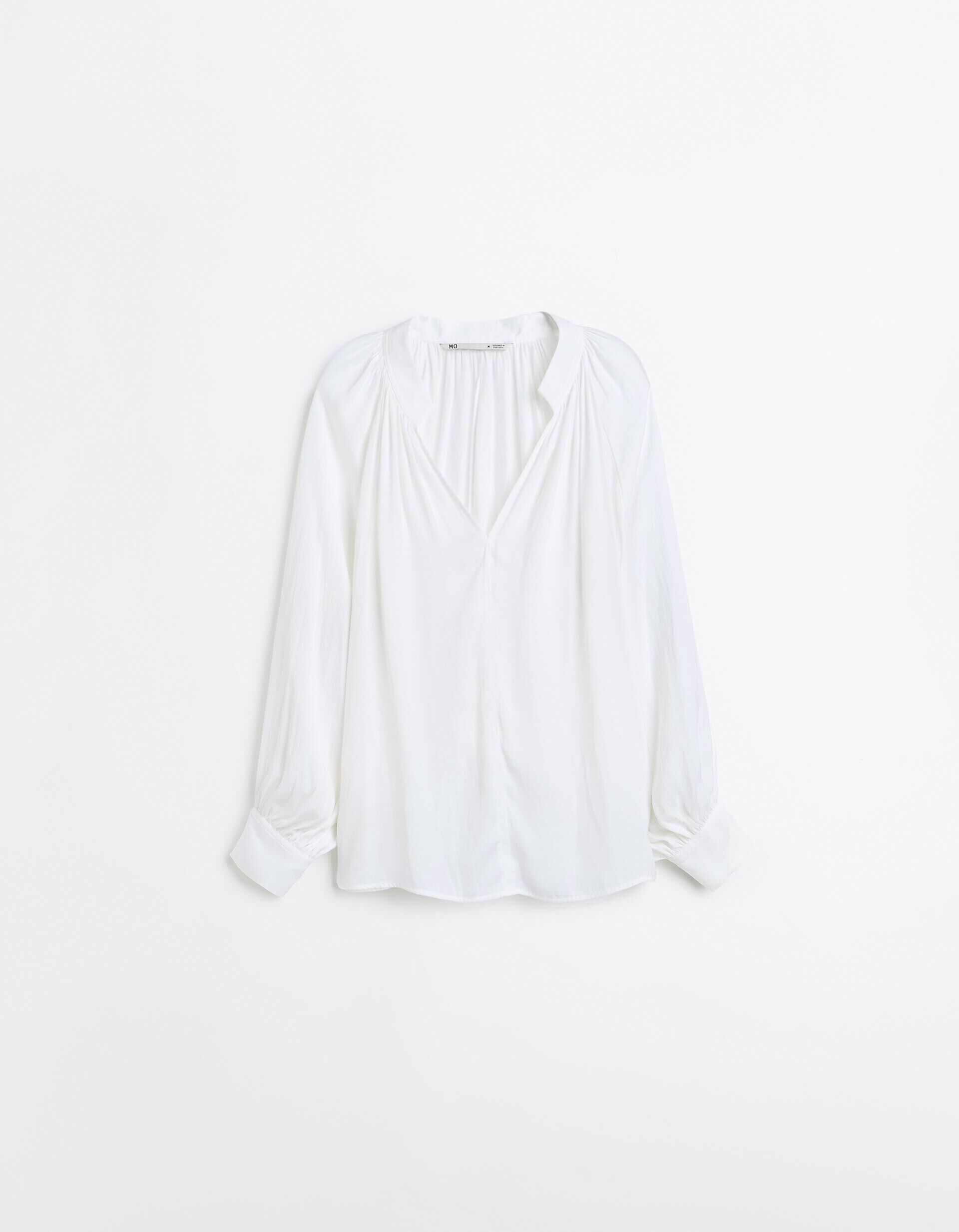 Comprar Online Bliusa Com Mangas Bal&atilde;o, Mulher, Branco