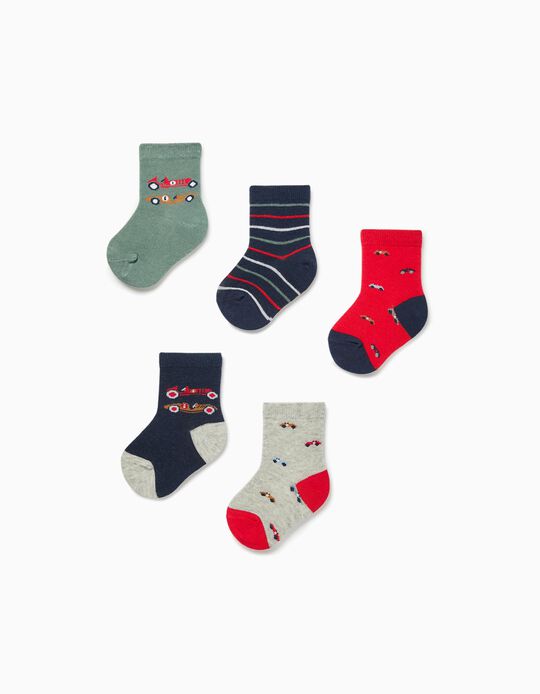 5-Pack Socks for Baby Boys 'Cars', Multicoloured