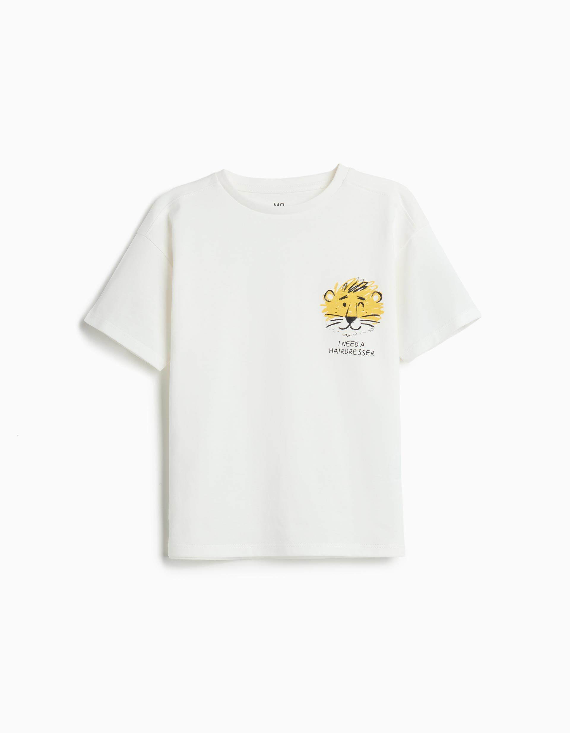 T-shirt Estampada, Menino, Cru