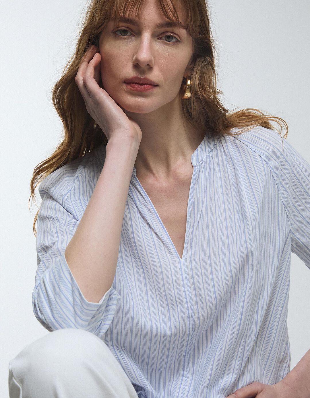 Blusa Riscas, Mulher, Azul