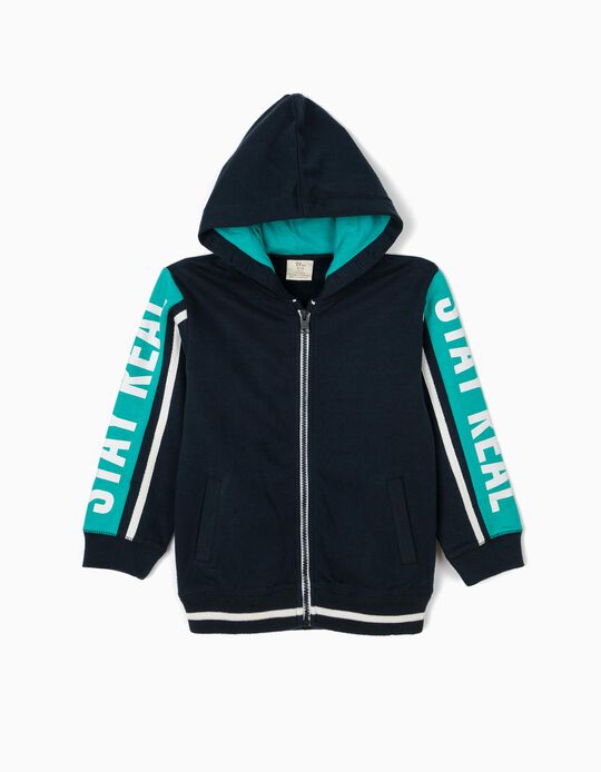 Casaco com Capuz para Menino 'Stay Real', Azul