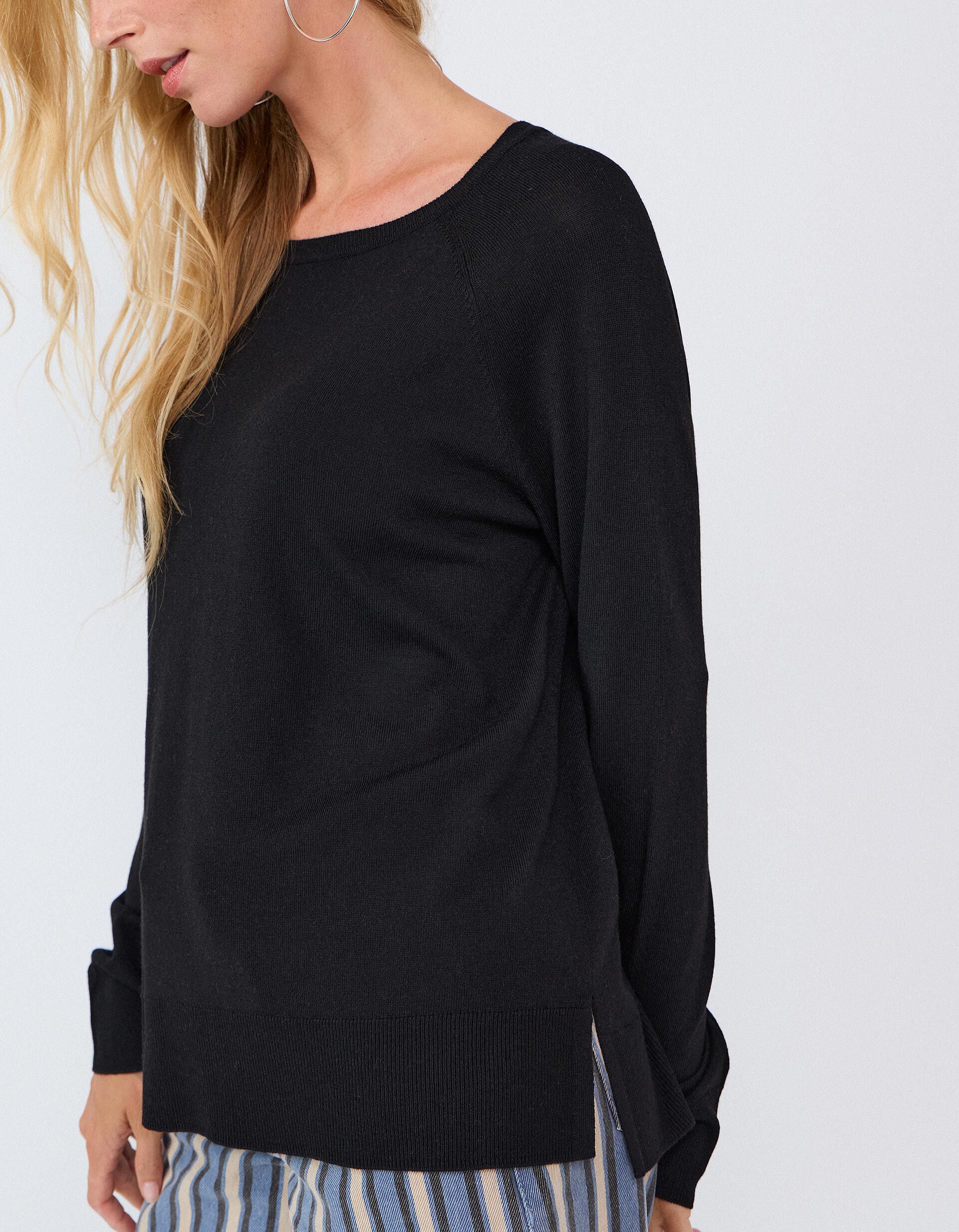 Comprar Online Sweater De Manga Comprida, Mulher, Preto