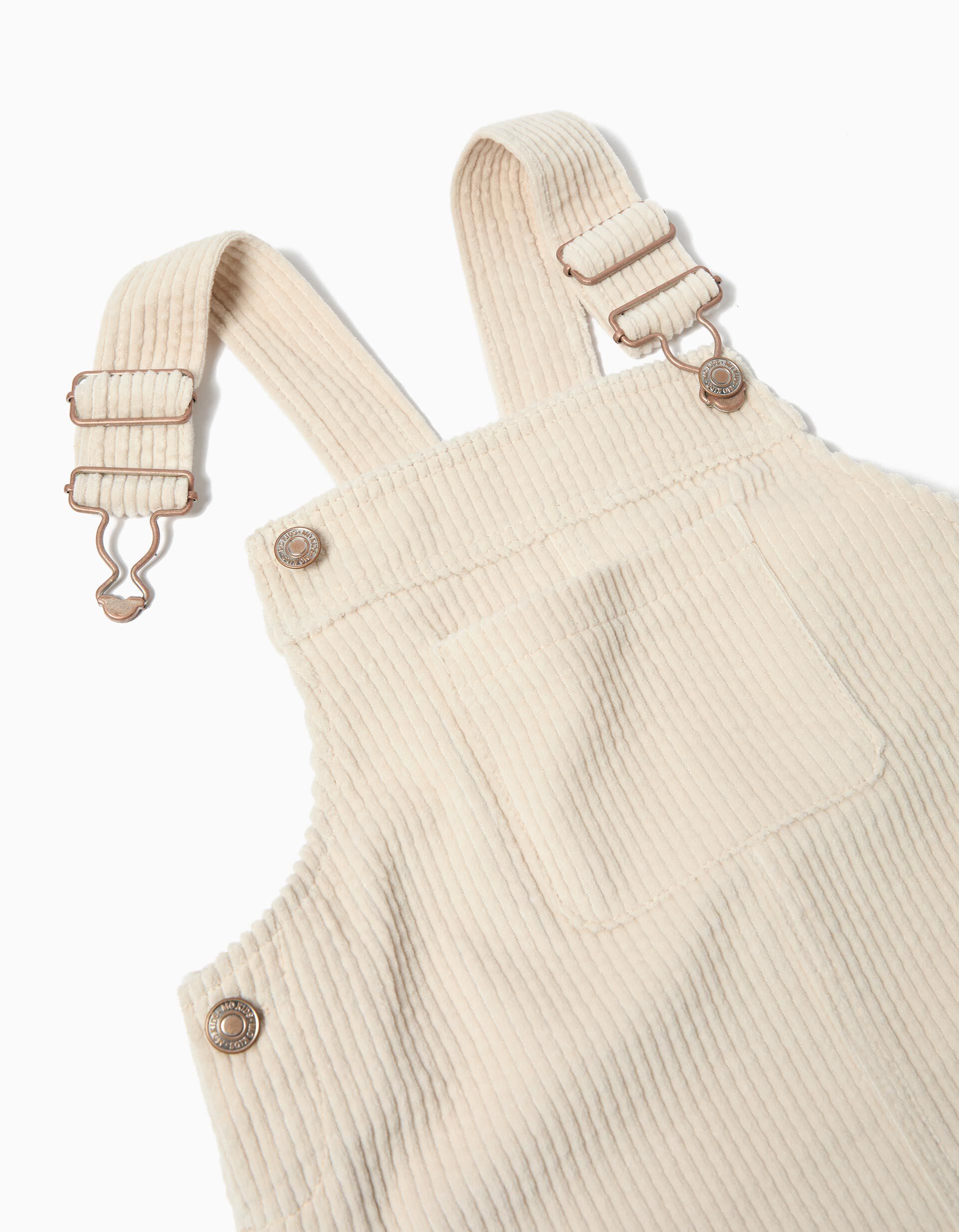 Comprar Online Jardineira de Bombazine, Menina, Bege Claro 