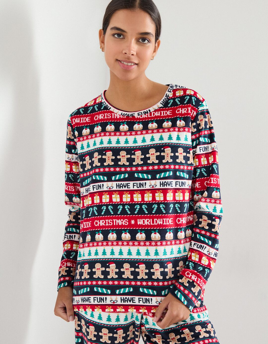 Pijama Polar de Natal, Mulher, Multicor