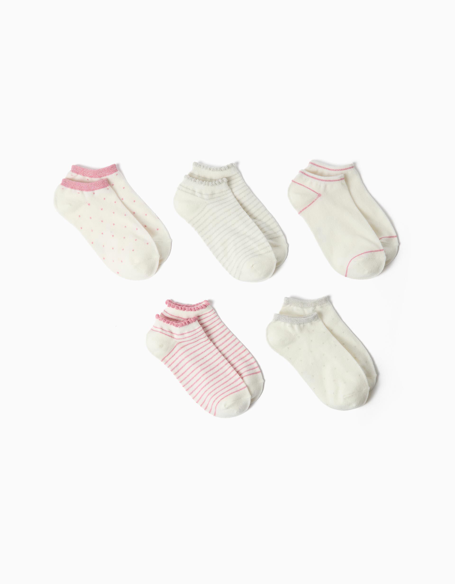 Comprar Online Pack 5 Pares de Meias Tornozelo, Menina, Multicolor
