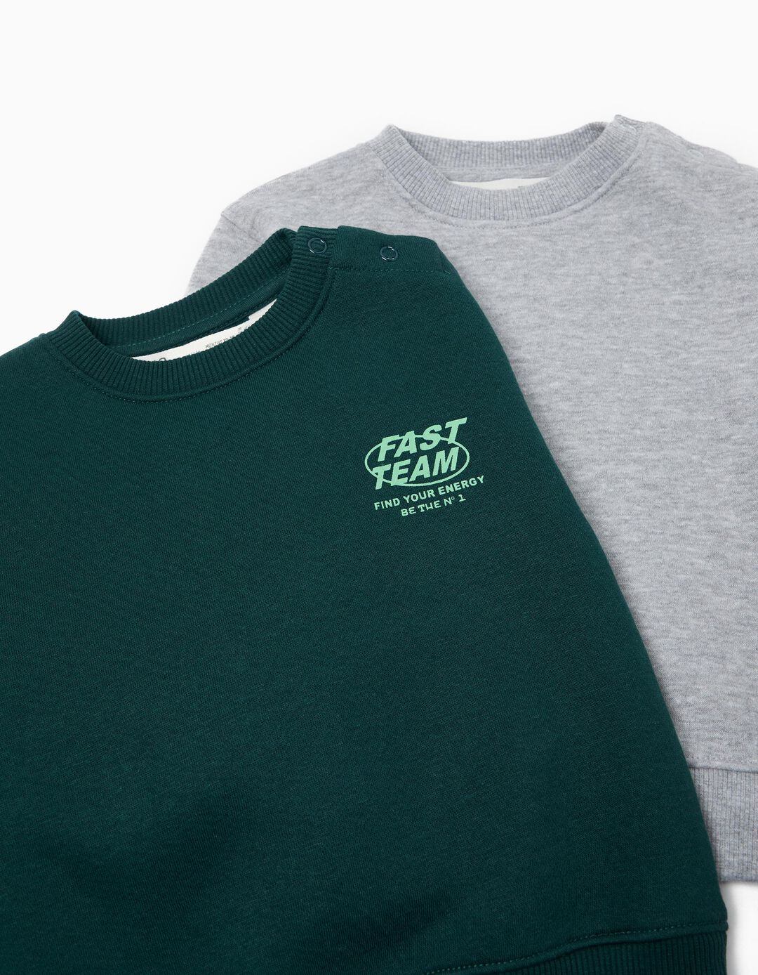 Pack 2 Sweatshirts de Felpa, Menino, Verde Escuro