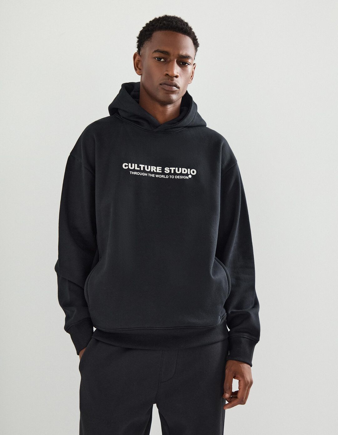 Sweatshirt Felpa com Capuz, Homem, Preto
