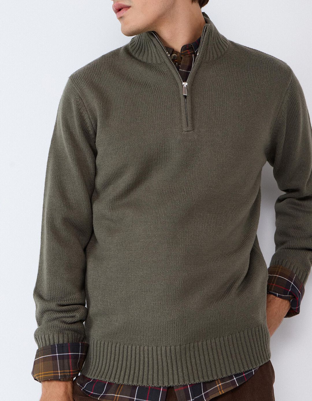 Sweater De Gola Alta, Homem, Verde Escuro