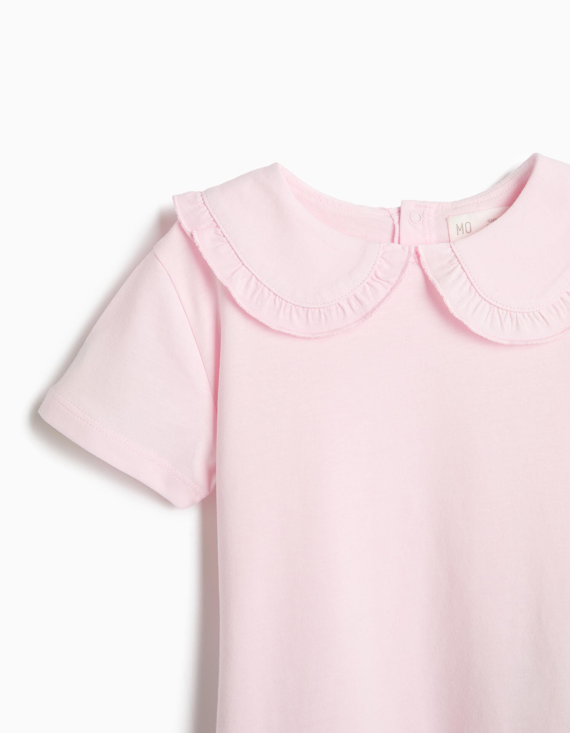 Comprar Online T-shirt Com Gola, Menina, Rosa Claro