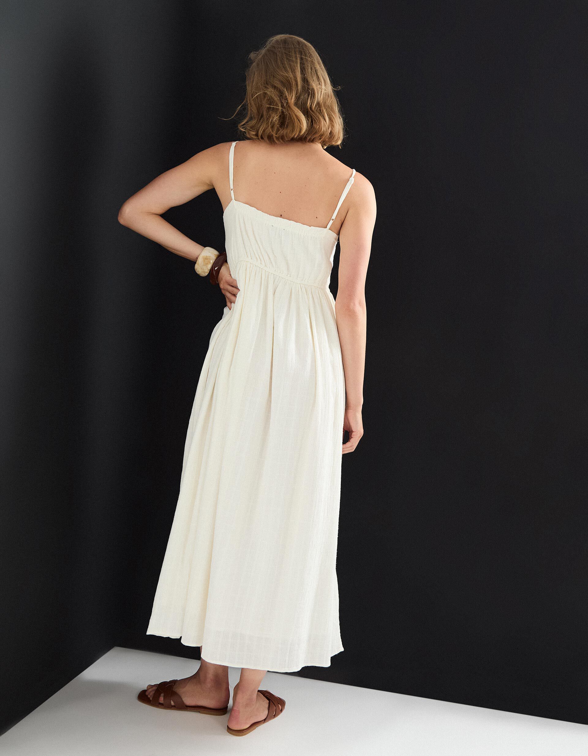 Comprar Online Vestido Comprido, Mulher, Bege Claro