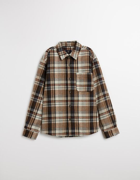 Comprar Online Sobrecamisa de Flanela, Homem, Bege