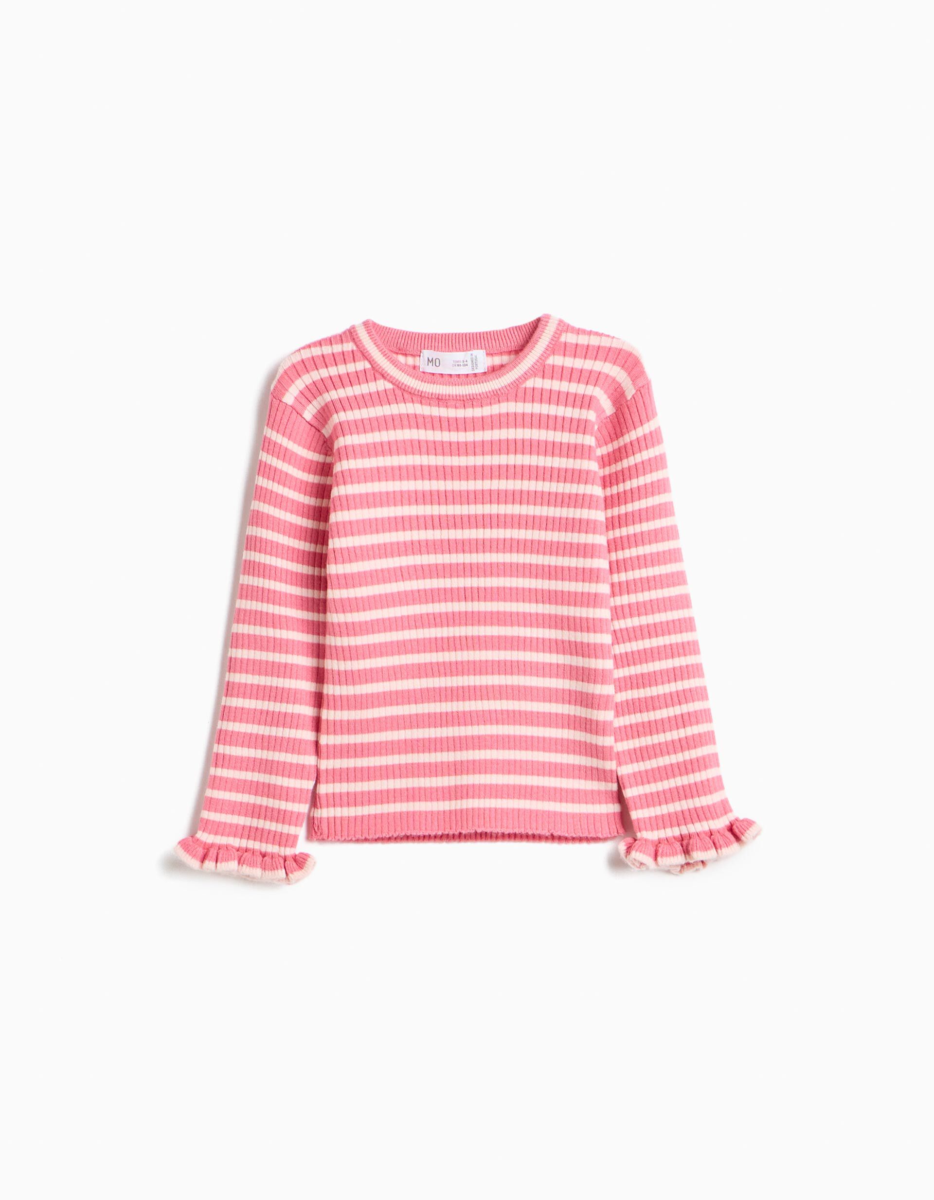 Comprar Online Camisola De Malha &Agrave;s Riscas, Menina, Rosa