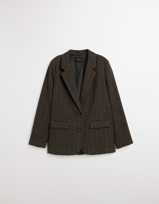 Comprar Online Blazer Xadrez, Mulher, Cinzento
