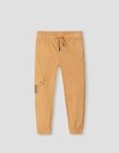 Twill Trousers with Pockets, Boys, Beige