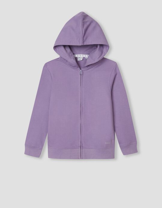 Basic Jacket with Hood, Girls, Lilac